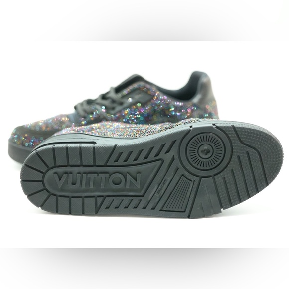 Louis Vuitton LV Trainer Black Swarovski Crystals Size 9.5 US - 8.5 UK - Picture 5 of 6
